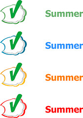 Image showing Word summer concept on button. Banner, web button or message for online web site, presentation or application