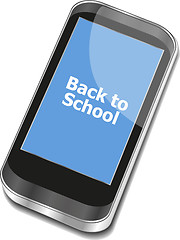 Image showing Back to School, Mobile Phone with Back to School words isolated on white background
