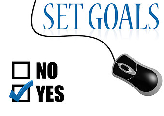 Image showing Set goals check mark