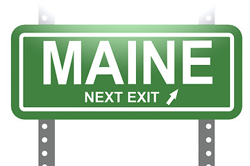 Image showing Maine green sign board isolated 