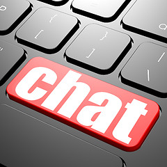 Image showing Keyboard with chat text