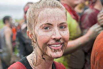 Image showing Attractive girl in extrime racing