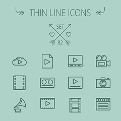 Image showing Mutimedia thin line icon set