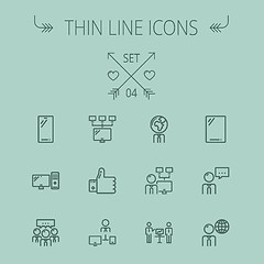 Image showing Technology thin line icon set