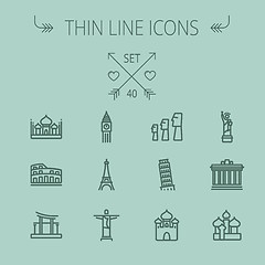 Image showing Travel thin line icon set