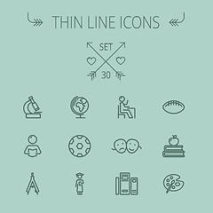 Image showing Education thin line icon set