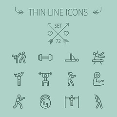 Image showing Sports thin line icon set