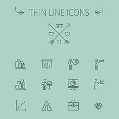 Image showing Business thin line icon set