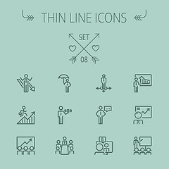 Image showing Business thin line icon set
