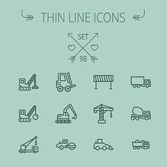 Image showing Construction thin line icon set