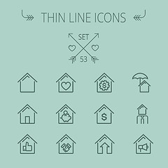 Image showing Real Estate thin line icon set