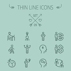 Image showing Business thin line icon set