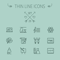 Image showing Education thin line icon set