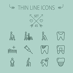 Image showing Medicine thin line icon set