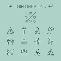 Image showing Business thin line icon set