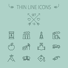 Image showing Ecology thin line icon set