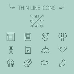 Image showing Medicine thin line icon set