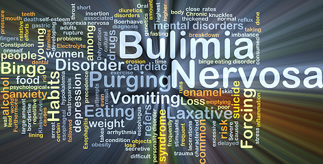 Image showing Bulimia Nervosa background concept glowing