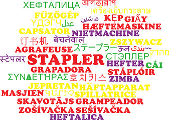 Image showing Stapler multilanguage wordcloud background concept