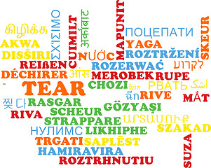 Image showing Tear multilanguage wordcloud background concept
