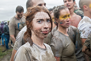 Image showing Attractive girl in extrime racing