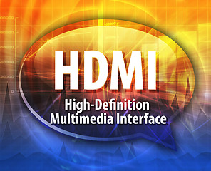 Image showing HDMI acronym definition speech bubble illustration