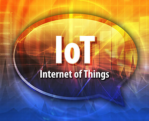 Image showing IoT acronym definition speech bubble illustration