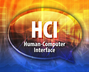 Image showing HCI acronym definition speech bubble illustration