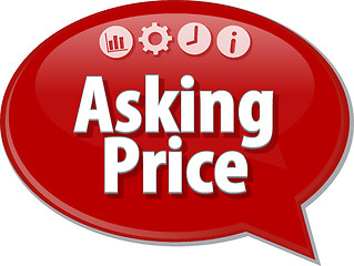 Image showing Asking Price  Business term speech bubble illustration