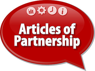 Image showing Articles of Partnership Business term speech bubble illustration