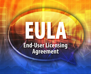 Image showing EULA acronym definition speech bubble illustration