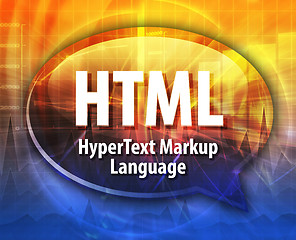 Image showing HTML acronym definition speech bubble illustration