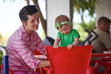 Image showing portrait of happy young mother and baby