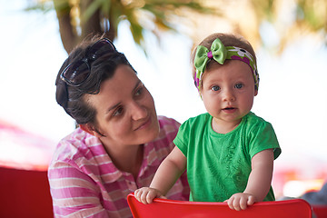 Image showing portrait of happy young mother and baby