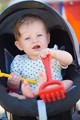 Image showing portrait of baby in carriage