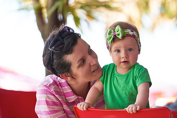 Image showing portrait of happy young mother and baby