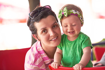 Image showing portrait of happy young mother and baby