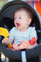 Image showing portrait of baby in carriage