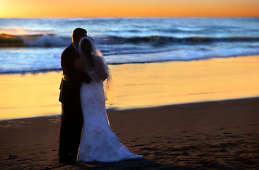 Image showing Wedding at sunset
