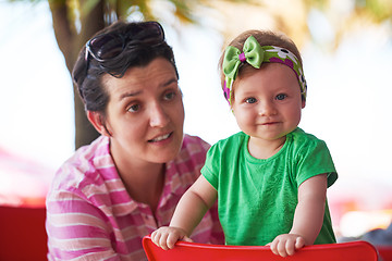 Image showing portrait of happy young mother and baby