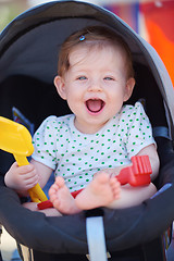 Image showing portrait of baby in carriage