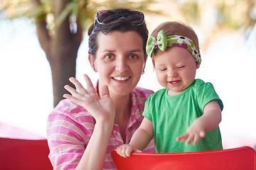 Image showing portrait of happy young mother and baby