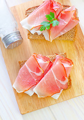 Image showing sandwich with ham