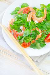 Image showing salad with shrimps