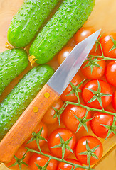 Image showing cucumber and tomato