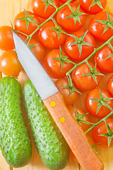 Image showing cucumber and tomato