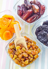 Image showing dried apricots, raisins and dates