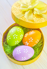 Image showing easter eggs in yellow box