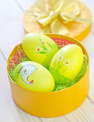 Image showing easter eggs in yellow box