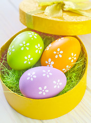 Image showing easter eggs in yellow box